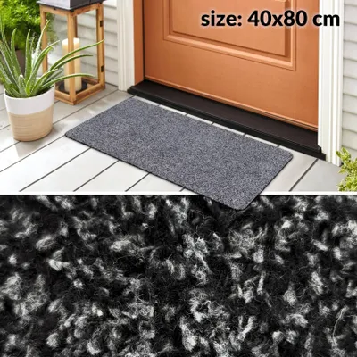 Produktbild von Fußmatte Türvorleger Bodenmatte Textil DOVER Tropfen Anthrazit Robust Wasserabweisend Breite 40 cm Länge 80 cm