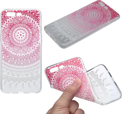 Produktbild von Henna Cover für OnePlus 5 Case Schutz Hülle Silikon Sonne Pink