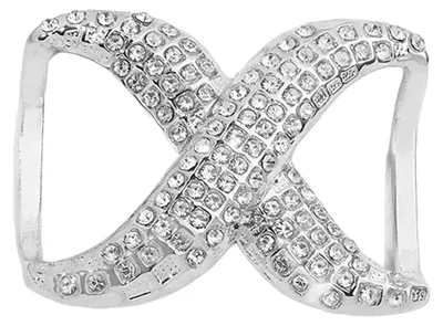 Produktbild von Schalringe für Damen, X-förmige Schalschnalle mit Strasssteinen, Schiebeclip für Schals und Seidenschals