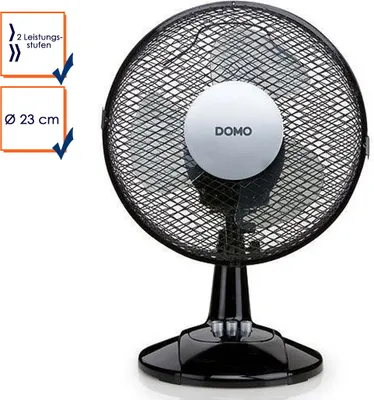 Produktbild von DOMO Tischventilator 23 cm 30 W Schwarz