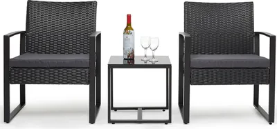 Produktbild von Mondeer Gartenmöbel 3er Set Polypropylen Sitzgruppe Balkonset Balkonmöbel