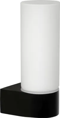 Produktbild von Wandleuchte Metall Glas G9 IP44 H: 16.4 cm Schwarz Weiß Modern
