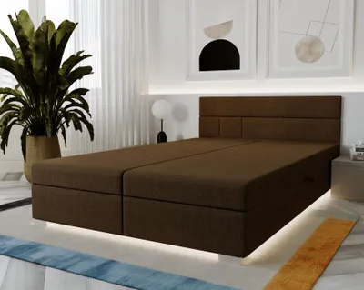 Obrázek produktu pro Boxspringová postel 180x200 ROSIE 2 - tmavě hnědá