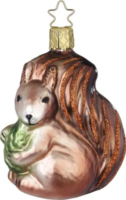 Produktbild von Christbaumschmuck Anhänger Glas Eichhörnchen 9cm Braun