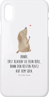 Produktbild von Mr. & Mrs. Panda Iphone 10 Handyhülle Hund Liebe - Weiß - Geschenk, Hunde, Sprüche, Handy, Hülle, X, Cover, Herz