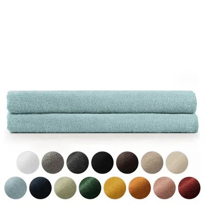 Immagine prodotto di Set di asciugamani in spugna premium Blumtal con asole per appendere - Cotone  Oeko-TEX, morbido, altamente assorbente - Asciugamano da sauna 2X (80x200 cm), azzurro