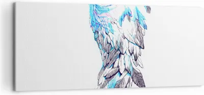 Produktbild von Bild auf Leinwand - Leinwandbild - Flügel Federn Perfektion Reinheit - 100x40cm - Wand Bild - Wanddeko - Leinwanddruck - Bilder - Kunstdruck - Leinwand bilder - Wandkunst - AB100x40-3099
