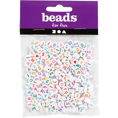 Image de Perles de lettres et chiffres, 200pcs.