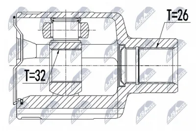 Produktbild von NTY Gelenksatz Antriebswelle Getriebeseitig Vorne Rechts für CHEVROLET Epica KL1 NPW-DW-007