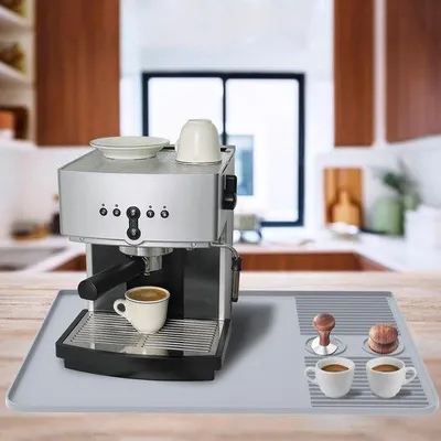 Produktbild von Silikonmat für Kaffeemaschine - Universaler Hitze-Schutz - Untersteller und Tropfenmat schwarz