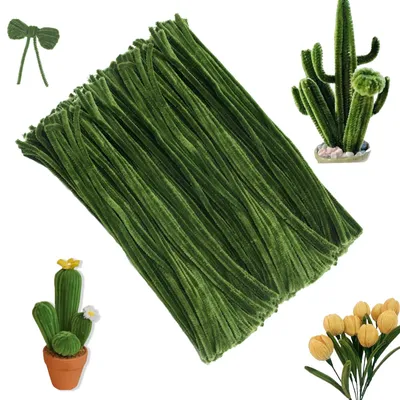 200 grüne Chenille-Pfeifenreiniger, 30 cm, Basteldraht