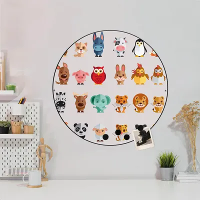 Produktbild von Design Stahlmagnettafel Schwarz Rund 47cm Freunde