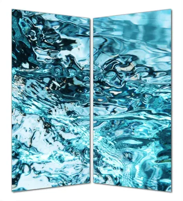 Produktbild von Wallario selbstklebende Duschrückwand 180 x 180 cm mit Motiv Frisches blaues Wasser in Aufruhr - Wandverkleidung mit Hochglanzlaminat in Glasoptik
