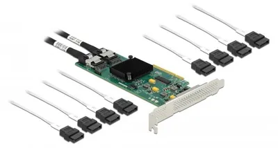 Productafbeelding van Delock 8-poorts SATA PCI Express x8 kaart met aansluitkabel