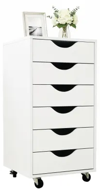 Produktbild von Büroschubladenschrank mit 6 Schubladen, mobil und abschließbar