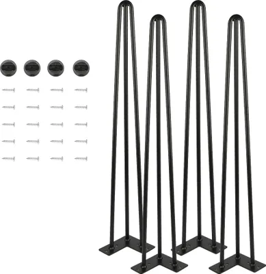 Produktbild von 4er Set Tischbeine Hairpin Legs Haarnadel-Tischbeine mit Dreifachstab 71 cm Tischzubehör DIY