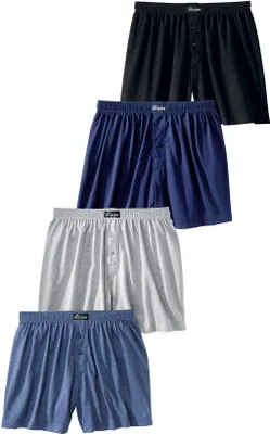 Produktbild von LE JOGGER Weiter Boxer 4 -teilig schwarz, marine, grau-meliert, blau-meliert Größe 3