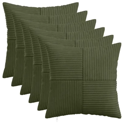 Obrázek produktu pro vidaXL Povlak na polštář, 6 kusů, ALMELO, zelený, 40 x 40 cm, materiál: kordura