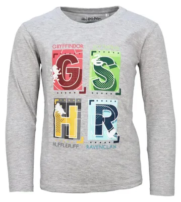Produktbild von Harry Potter Hogwarts Gryffindor Jungen langarm T-Shirt Shirt – Grau / 116