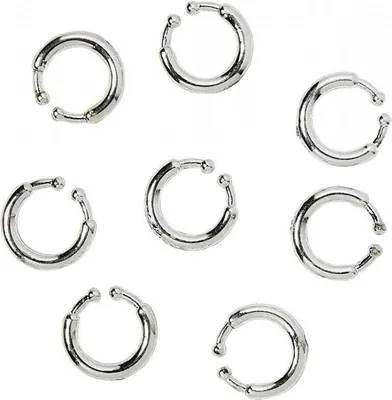 Produktbild von 8er Pack Clip-On Fake Piercings als Ohr- & Nasenring