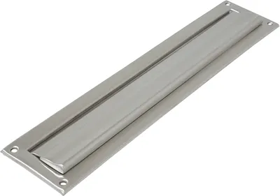Immagine prodotto di Cassetta postale, dimensioni 342 x 73 mm, colore argento, in acciaio inossidabile, adatta per porta o parete