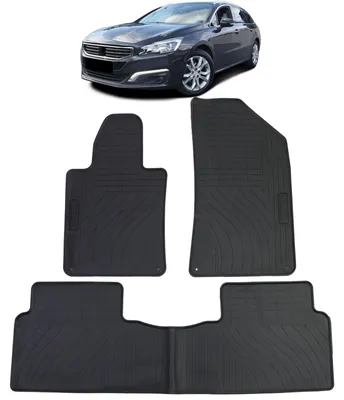 Obrázok produktu pre Podlahové rohože do vozidla Peugeot 508 I (2010-2018), predné/zadné, kvalitná guma