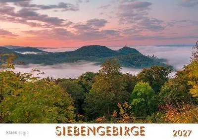 Obrázok produktu pre Kalendár na rok 2027 s motívmi Siebengebirge, formát A4, vodorovný, so špirálovou väzbou