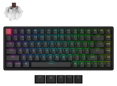 Produktbild von Keychron K2 QMK Wireless Mechanische Tastatur (Version 3), ANSI US, RGB Backlight, Aluminum Frame, Brown Tactile Switch K2X-C3