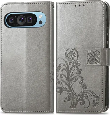 Produktbild von Mobigear Clover  Google Pixel 10 Hülle Klapphülle Geldbörse - Grau