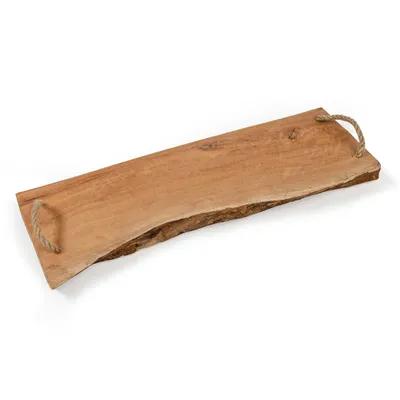 Produktbild von Servierplatte mit 2 Tragegriffen - Massivholz 50x20 cm