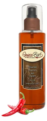 Produktbild von Sprühöl Peperoni Olivenöl aus Italien 0,26L Sprühflasche fruchtig, würzig kaltgepresst Pumpspray