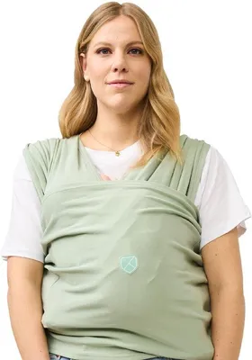 Productafbeelding van Unyqoos® Elastische draagdoek met verstelbare ringen – gemakkelijk aan te trekken als een T-shirt, gemaakt van biologische katoen, ergonomisch en ademend, geschikt voor baby's tot 15 kg