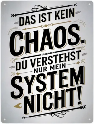 Produktbild von DAS IST KEIN CHAOS Metallschild XXL in 28x38 cm