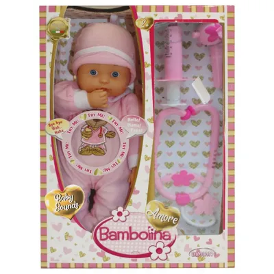 Produktbild von Bambolina Babypuppe Amore 33 cm mit Doktorset BD1826