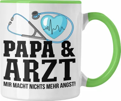 Produktbild von Trendation - Papa und Arzt Tasse Geschenkidee Vater für Ärzte Geburtstag Vatertag Spruch Geschenkidee (Grün)