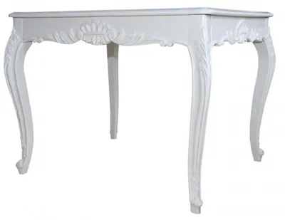 Obrázek produktu pro Jídelní stůl Casa Padrino Barock, bílý, rozměry 100 cm x 90 cm - Masivní dřevěný jídelní stůl v antik stylu
