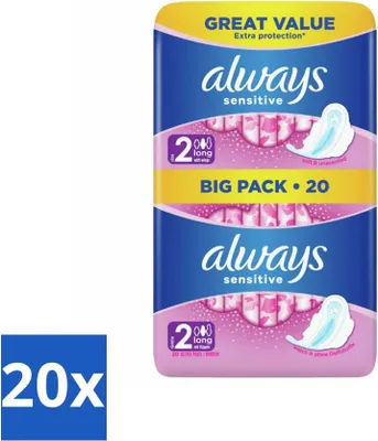 Produktbild von Always - Damenbinden - Lang - Sensitiv - 20 Damenbinden - Vorteilspack - 20 Stücke