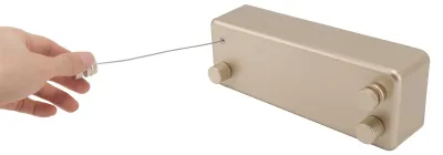Einziehbare Wäscheleine, 4 m, Edelstahl, Doppelseil, Gold