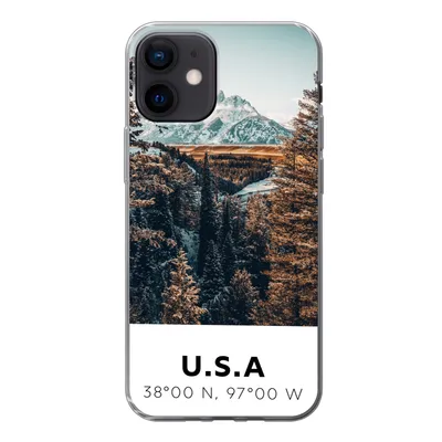 Produktbild von MuchoWow® Handyhülle Schutzhülle Hülle für iPhone 12 Amerika - Berge - Bäume Silikon Softcase Handy Hülle - Schutzhülle