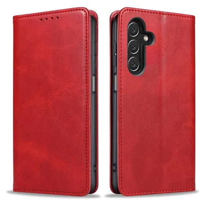 Produktbild von Handyhülle für Samsung Galaxy A14 5G Kunstleder Flip Cover Hülle Handytasche Case Kartenfach Farbe: Rot