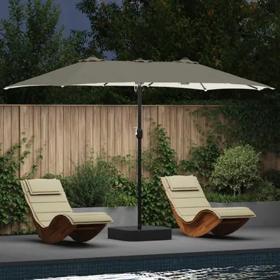 Zdjęcie produktu dla vidaXL Parasol ogrodowy piaskowo-antracytowy 385 x 209 x 244 cm