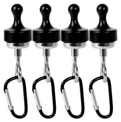 Produktbild von 4 Magnetische Campinghaken, Robuste Magnetaufhänger mit Karabiner für Zelte