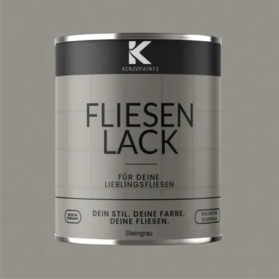 Produktbild von Kenzopaints 750ml Fliesenlack Fliesenfarbe - Steingrau (RAL 7030)