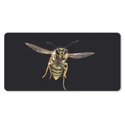Produktbild von MuchoWow® Schreibtischunterlage Wespe - Insekten - Porträt 80x40 cm - XXL Mauspad - Gaming Mauspad