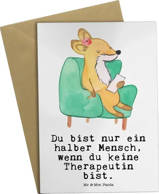 Produktbild von Mr. & Mrs. Panda Grußkarte Therapeutin Herz - Weiß - Geschenk, hochzeitskarten, valentinstagskarte, glückwunschkarten, weihnachtskarten, einladungskarten
