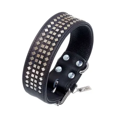 Zdjęcie produktu dla Obroża Karlie vintage z motywem 4 narożnych nitów, czarna, 50mm 70cm