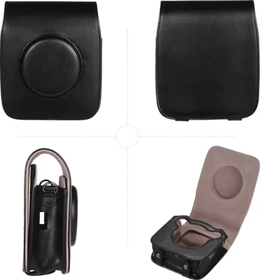 Image de Sacoche portable en cuirPolyuréthaneavec bandoulière Compatible avec l'appareil photo instantané Fujifilm Instax SQ20