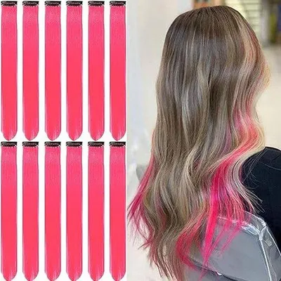 Produktbild von Kinderhaar-Clip-in-Extensions - 12 Rote Haarstränge - 55 cm - Lange Rechte Haarweft