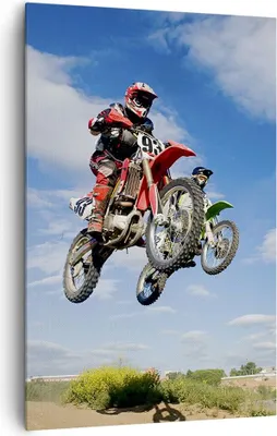 Produktbild von Bild auf Leinwand - Leinwandbild - Einteilig - Motorrad Reiter Himmel - 80x120cm - Wand Bild - Wanddeko - Wandbilder - Leinwanddruck - Wanddekoration - Leinwand bilder - Wandbild - PA80x120-0126