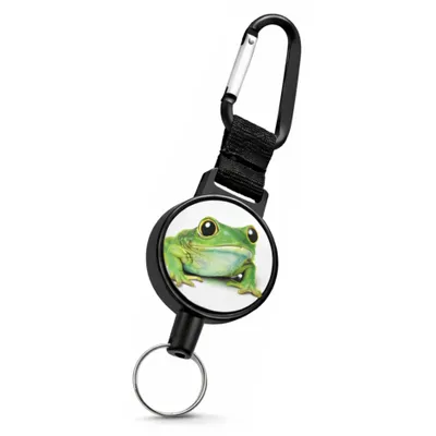 Produktbild von Ausweis Halter Jojo grüner Laubfrosch Schlüsselband 70cm ausziehbar mit Karabinerhaken Schlüsselanhänger Schlüsseljojo Schlüsselrolle Key chain